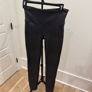 SPANX Charcoal/black Faux leather Leggings